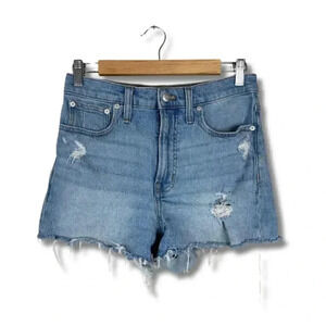 Madewell The Perfect Jean Short Distressed Shorts Light Wash Size 27